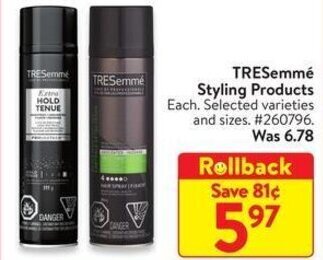 Walmart TRESemmé Styling Products offer