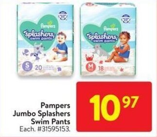 Walmart Pampers Jumbo Splashers Swim Pants offer