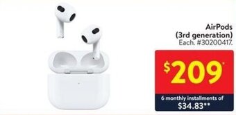 Walmart AirPods (3rd generation) offer