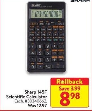 Walmart Sharp 145F Scientific Calculator offer