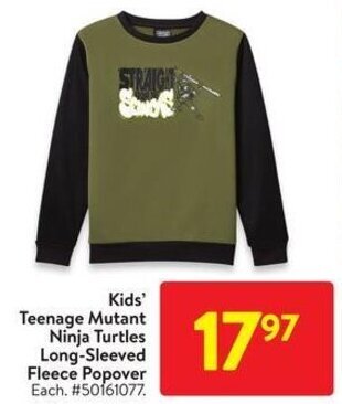 Walmart Kids' Teenage Mutant Ninja Turtles Long-Sleeved Fleece Popover Each offer