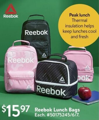 Walmart Reebok Lunch Bags offer