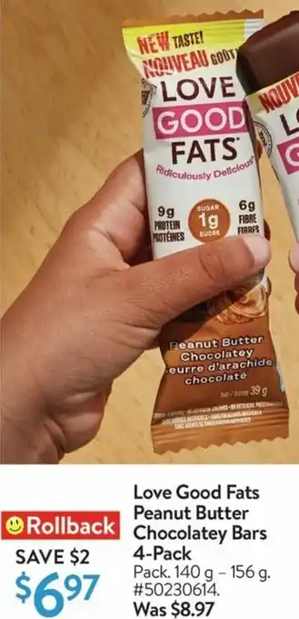 Walmart Love Good Fats Peanut Butter Chocolatey Bars 4-Pack offer