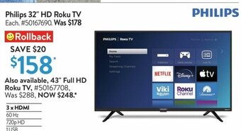 Walmart Philips 32" HD Roku TV offer