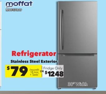 Surplus Furniture Moffat stainless steel 19 cu ft refrigerator with drawer offer