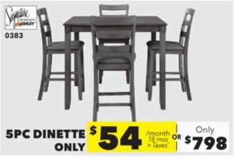Surplus Furniture Bridson gray counter height 5pc table set offer