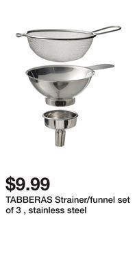 IKEA Tabberas strainer/funnel set of 3 , stainless steel offer