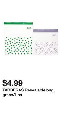 IKEA Tabberas resealable bag, green/lilac offer