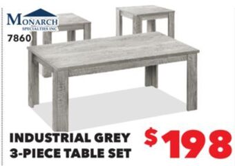 Surplus Furniture Industrial grey 3-piece table set offer