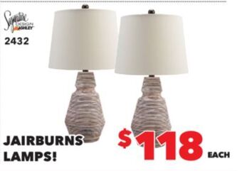 Surplus Furniture Jairburns lamp offer