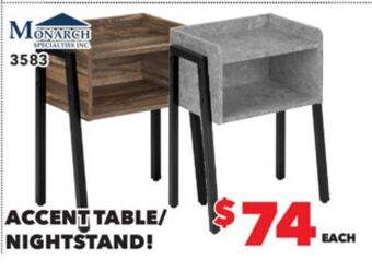 Surplus Furniture Reclaimed brown accent table/night stand offer