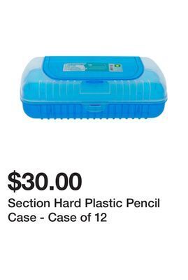 Dollarama Section hard plastic pencil case - case of 12 offer