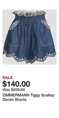 Holt Renfrew Zimmermann tiggy scallop denim shorts offer