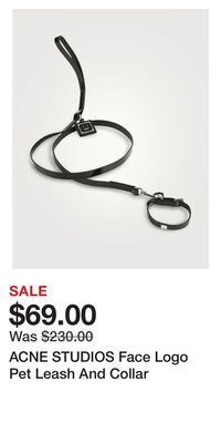 Holt Renfrew Acne studios face logo pet leash and collar offer