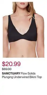 Flow solids plunging underwired bikini top