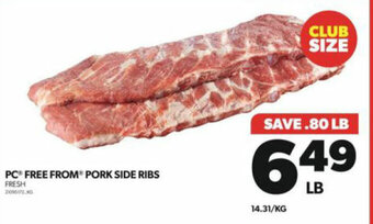 Real Canadian Superstore PC FREE FROM PORK SIDE RIBS offer