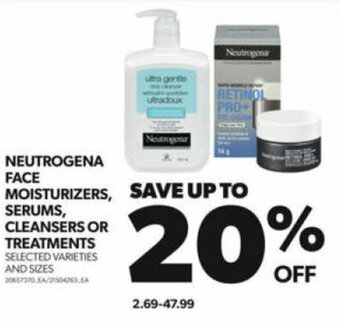 Real Canadian Superstore NEUTROGENA FACE MOISTURIZERS, SERUMS, CLEANSERS OR TREATMENTS offer