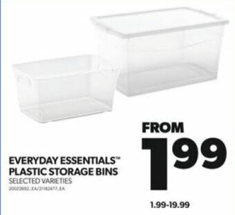 Real Canadian Superstore EVERYDAY ESSENTIALS PLASTIC STORAGE BINS offer