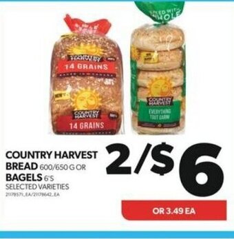 Real Canadian Superstore COUNTRY HARVEST BREAD OR BAGELS offer