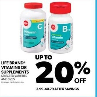 Real Canadian Superstore LIFE BRAND VITAMINS OR SUPPLEMENTS offer