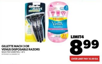 Real Canadian Superstore GILLETTE MACH 3 OR VENUS DISPOSABLE RAZORS offer