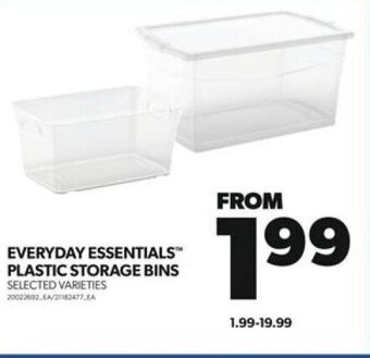 Real Canadian Superstore EVERYDAY ESSENTIALS PLASTIC STORAGE BINS offer