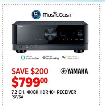 2001 Audio Video Yamaha 7.2-ch. 4k/8k hdr 10+ receiver offer