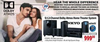 2001 Audio Video Onkyo 5.1.2-channel dolby atmos home theater system offer