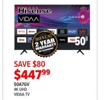2001 Audio Video Hisense 4k uhd vidaa tv offer