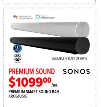 2001 Audio Video Sonos premium smart sound bar offer