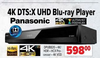 2001 Audio Video Panasonic 4k dts:x uhd blu-ray player offer