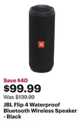 Best Buy Jbl flip 4 waterproof bluetooth wireless speaker - black offer