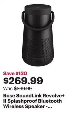 Best Buy Bose soundlink revolve+ ii splashproof bluetooth wireless speaker - triple black offer