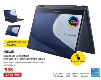 Visions Electronics Asus expertbook b5 flip oled intel core i5-1135g7 convertible laptop offer