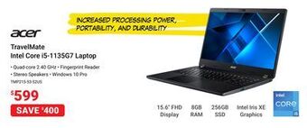 Visions Electronics Acer travelmate intel core i5-1135g7 laptop offer