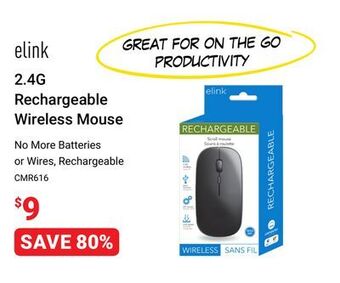 Visions Electronics Elink 2.4g rechargeable wireless mouse offer