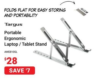 Visions Electronics Targus portable ergonomic laptop / tablet stand offer