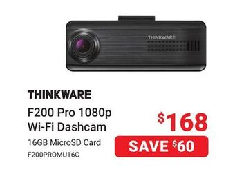 Visions Electronics Thinkware f200 pro 1080p wi-fi dashcam offer