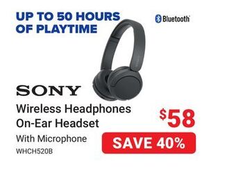 Visions Electronics Sony wireless headphones on-ear headset offer