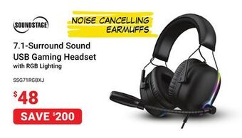 Visions Electronics Soundstage 7.1-surround sound usb gaming headset with offer