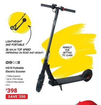 Visions Electronics Gyroor hs10 foldable electric scooter offer