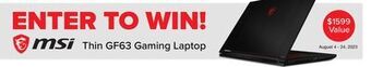 Visions Electronics Msi thin gf63 gaming laptop offer