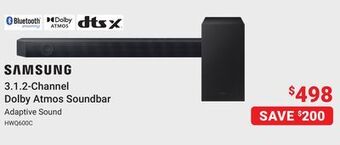 Visions Electronics Samsung 3.1.2-channel dolby atmos soundbar offer