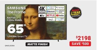 Visions Electronics Samsung native 120hz panel 65 ls03ba smart tv offer