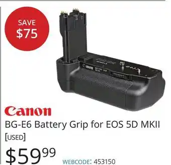 Vistek Canon bg-e6 battery grip for eos 5d offer