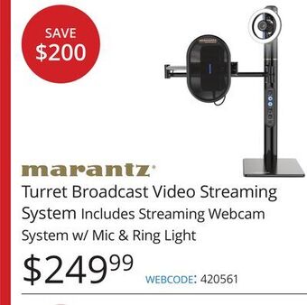 Vistek Marantz turret broadcast video streaming system light offer