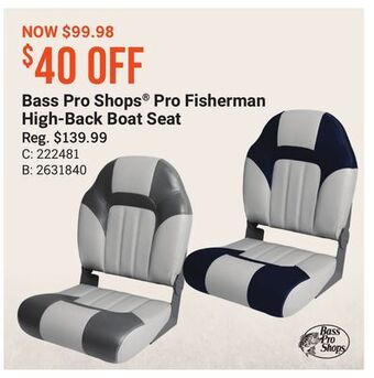 Bass Pro Bass pro shops® pro fisherman high-back boat seat offer