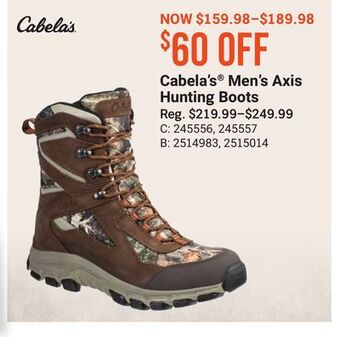Bass Pro Cabela's men's axis hunting boots offer