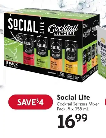 Sobeys Social Lite Cocktail Seltzers Mixer Pack, 8 x 355 mL offer