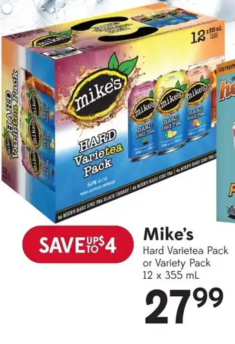 Sobeys Mike's Hard Varietea Pack or Variety Pack 12 x 355 mL offer